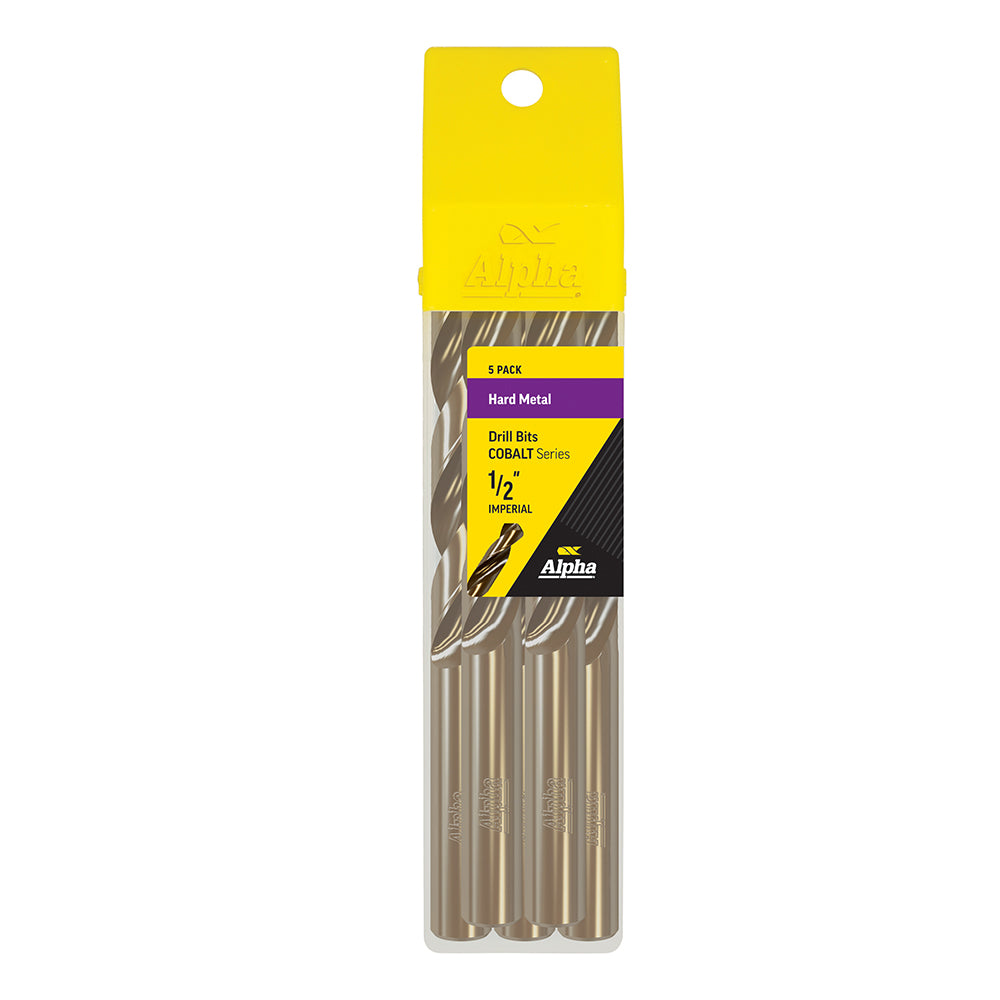 ALPHA 1/2in (12.70mm) Jobber Drill Bit - Cobalt Series Bulk Pack (x5)