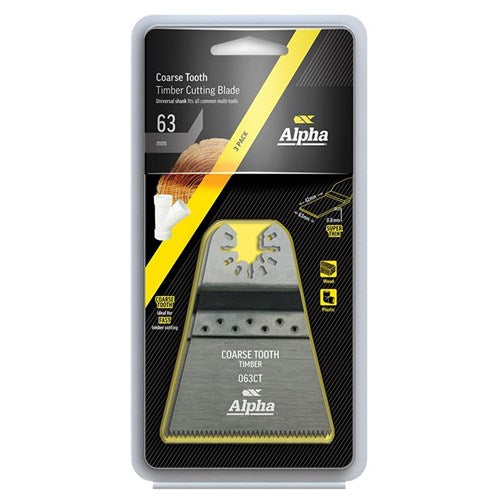 ALPHA Coarse Tooth 63mm - Timber Multi-Tool Blade - 3 Pack