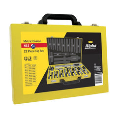 ALPHA Alpha Tap Set Metric Coarse HSS M6-M24 22 Piece Metal Box