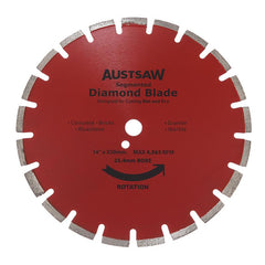 Austsaw- 350mm (14in) Diamond Blade Segmented Asphalt - 25.4/20mm Bore - Asphalt