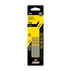 ALPHA 1/16in (1.59mm) Jobber Drill Bit - Gold Series 10 pce Trade Pack 1/16in