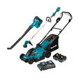 Makita, 3 Piece Combo Kit DLM330Z, DUR192LZ, DUB186Z, 2x BL1840B and DC18SH