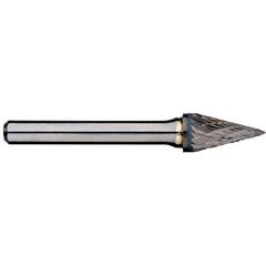 Alpha-1/4In Pointed Cone Carbide Burr, 1/4In Shank Dia