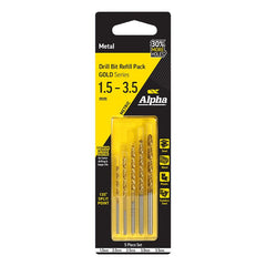 Alpha-5 Piece | Metric Alpha Gold Series Drill Refill Pack - 1.5- 3.5Mm