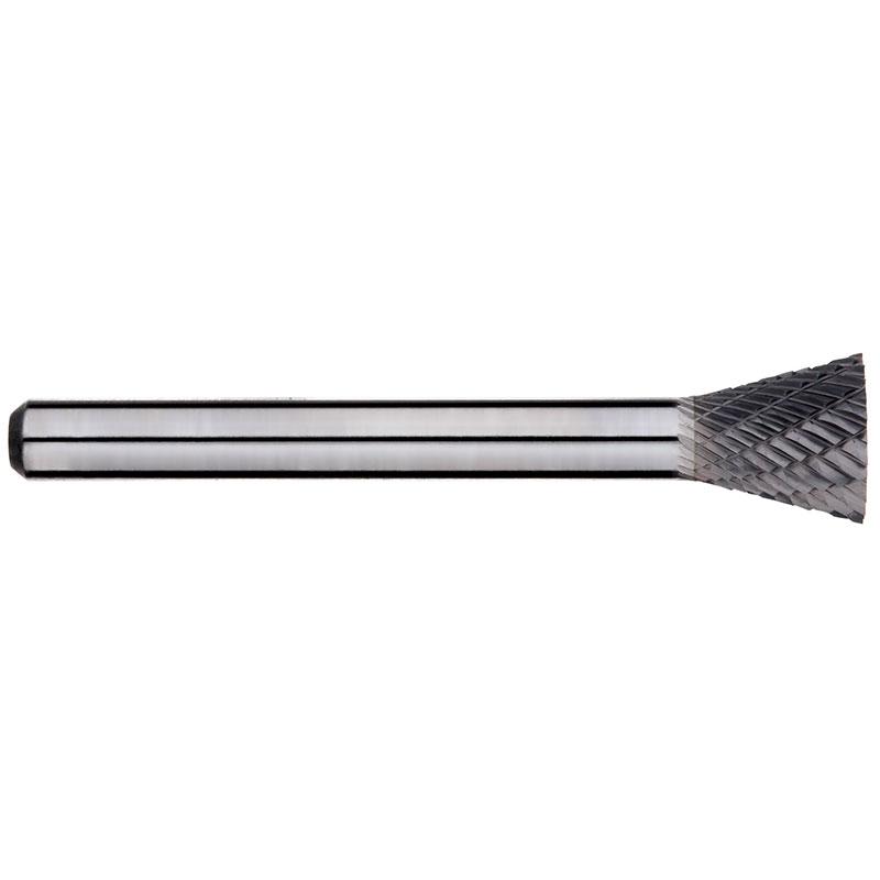 Alpha-1/4In Inverted Taper Carbide Burr, 1/4In Shank Dia