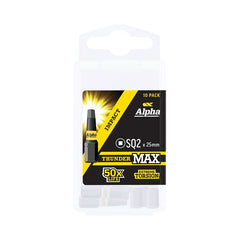 Alpha-Thundermax Sq2 X 25Mm Impact Insert Bit Handipack (X10)