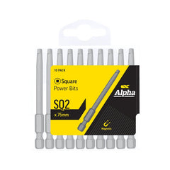 Alpha-Sq2 X 75Mm Power Bits - Handipack (X10)