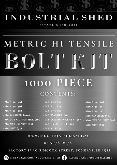 Industrial Shed - BB - BOLT KIT - METRIC - Industrial Shed